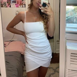 White asymmetrical dress